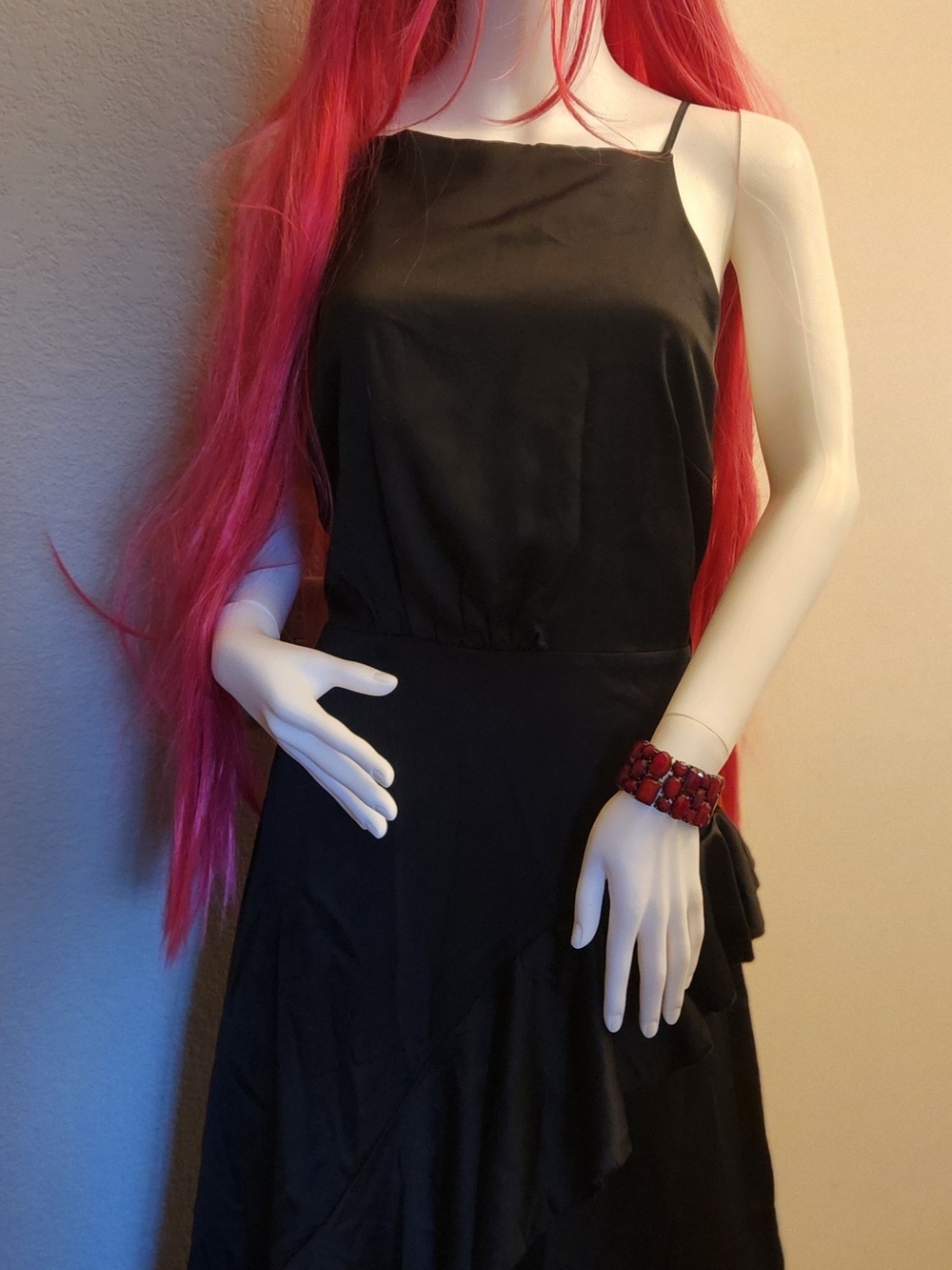 Boohoo Black Spaghetti-Strap Midi Dress